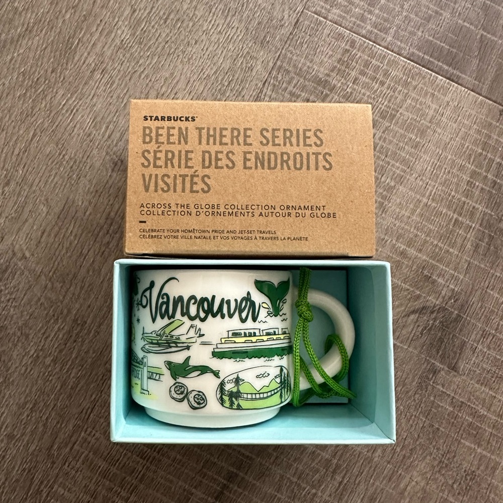 New Starbucks Been There Series Ceramic 2oz Mini Ornament Mug Cup VANCOUVER
